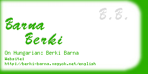 barna berki business card